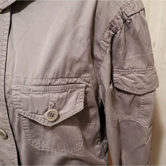 J. Crew Jacket Medium Utility Classic Twill Chino Pockets Preppy Coastal Tomboy - Picture 6 of 8